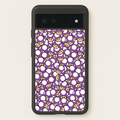 Mushroom Pattern - Purple  - The Super Mario Bros Phone Case for Google Pixel 6