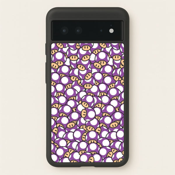 Mushroom Pattern - Purple  - The Super Mario Bros Phone Case for Google Pixel 6