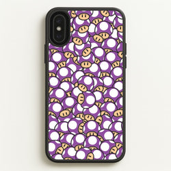 Mushroom Pattern - Purple  - The Super Mario Bros Phone Case for iPhone XS Max