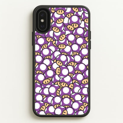 Mushroom Pattern - Purple  - The Super Mario Bros Phone Case for iPhone XS Max
