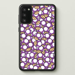Mushroom Pattern - Purple  - The Super Mario Bros Phone Case for Galaxy S20