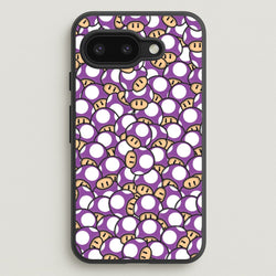 Mushroom Pattern - Purple  - The Super Mario Bros Phone Case for Google Pixel 9a