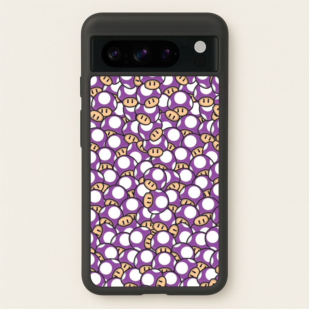 Mushroom Pattern - Purple  - The Super Mario Bros Phone Case for Google Pixel 8 Pro