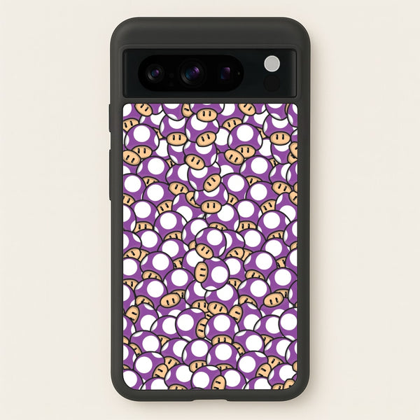 Mushroom Pattern - Purple  - The Super Mario Bros Phone Case for Google Pixel 8 Pro