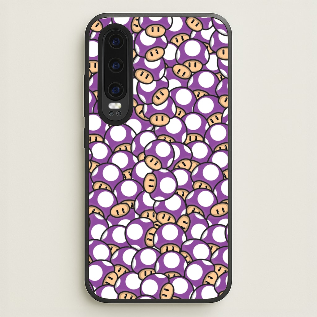 Mushroom Pattern - Purple  - The Super Mario Bros Phone Case for Huawei P30