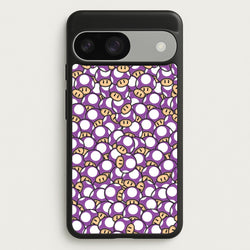Mushroom Pattern - Purple  - The Super Mario Bros Phone Case for Google Pixel 9 / 9 Pro