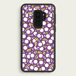 Mushroom Pattern - Purple  - The Super Mario Bros Phone Case for Galaxy S9 Plus