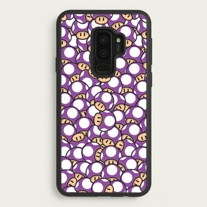 Mushroom Pattern - Purple  - The Super Mario Bros Phone Case for Galaxy S9 Plus