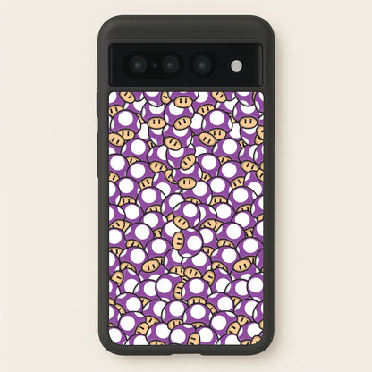 Mushroom Pattern - Purple  - The Super Mario Bros Phone Case for Google Pixel 7 Pro