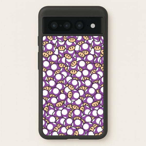 Mushroom Pattern - Purple  - The Super Mario Bros Phone Case for Google Pixel 7 Pro