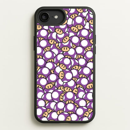 Mushroom Pattern - Purple  - The Super Mario Bros Phone Case for iPhone 6 Plus / 7 Plus / 8 Plus