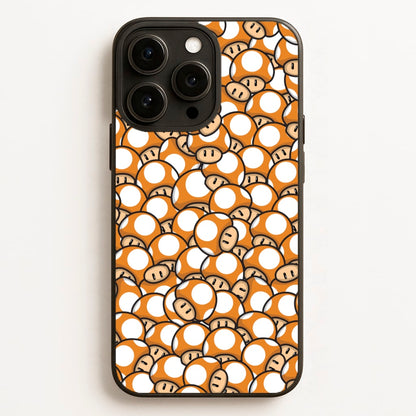Mushroom Pattern - Orange  - The Super Mario Bros Phone Case for iPhone 16 Pro Max