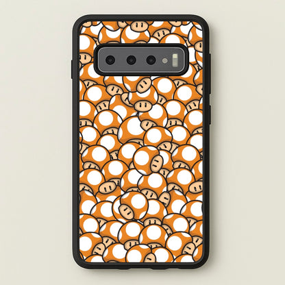 Mushroom Pattern - Orange  - The Super Mario Bros Phone Case for Galaxy S10