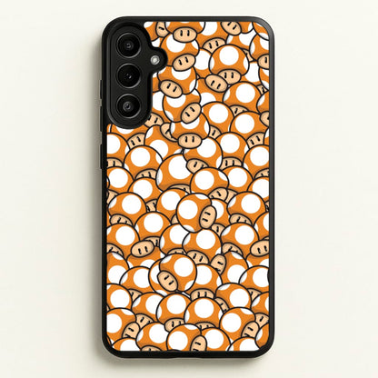 Mushroom Pattern - Orange  - The Super Mario Bros Phone Case for Galaxy A34