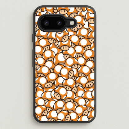 Mushroom Pattern - Orange  - The Super Mario Bros Phone Case for Google Pixel 9a