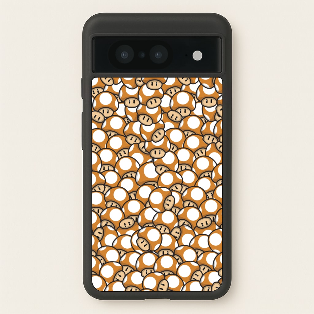 Mushroom Pattern - Orange  - The Super Mario Bros Phone Case for Google Pixel 8