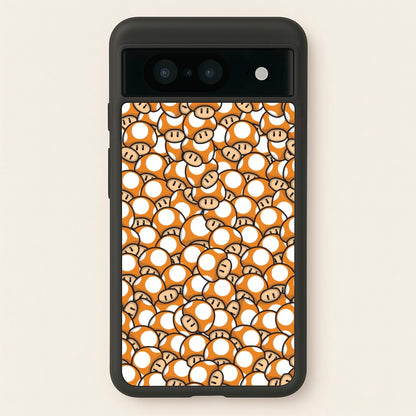 Mushroom Pattern - Orange  - The Super Mario Bros Phone Case for Google Pixel 8