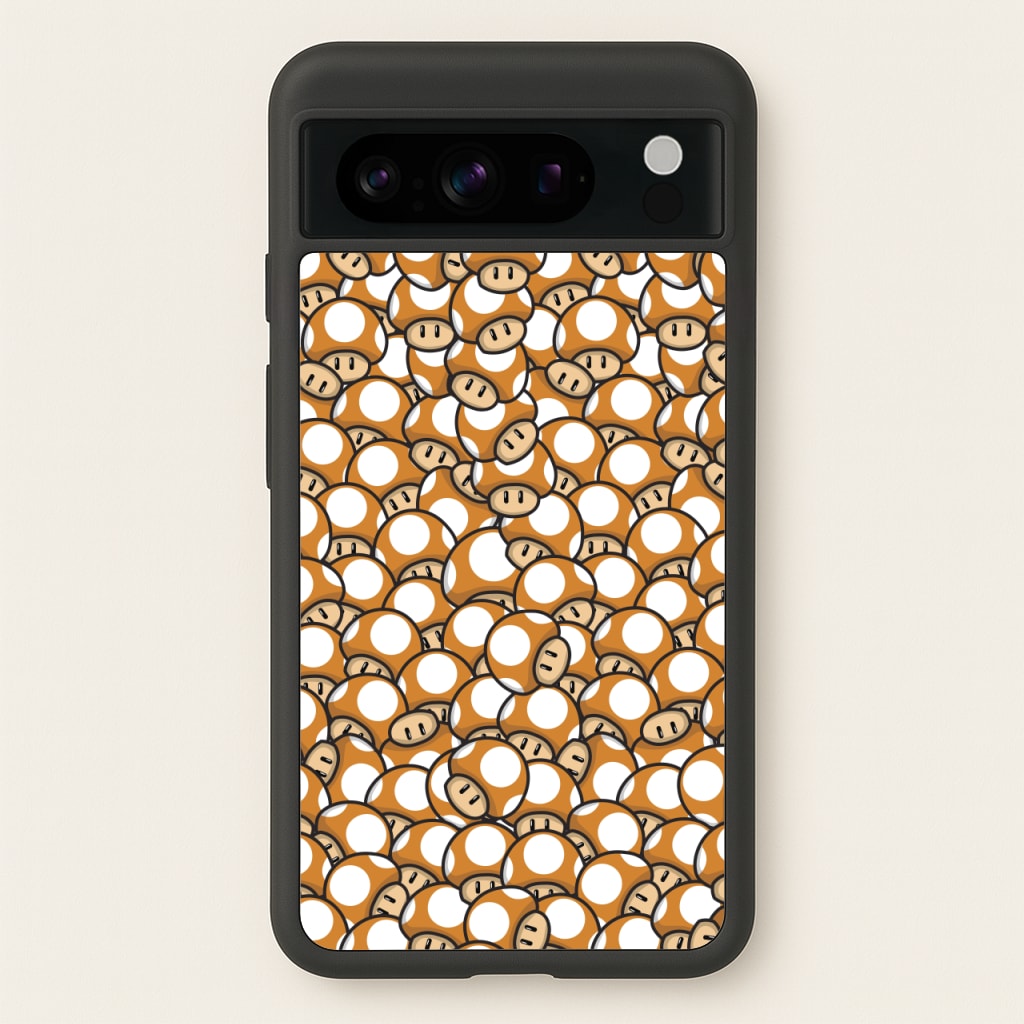 Mushroom Pattern - Orange  - The Super Mario Bros Phone Case for Google Pixel 8 Pro