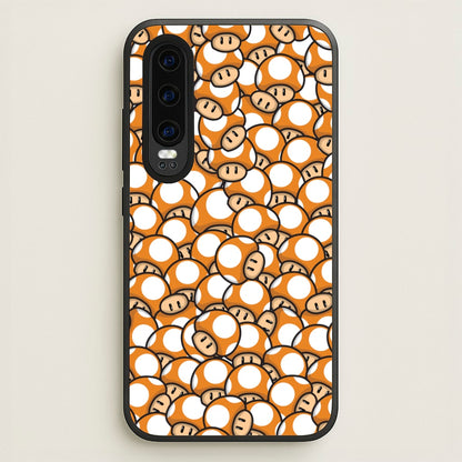 Mushroom Pattern - Orange  - The Super Mario Bros Phone Case for Huawei P30