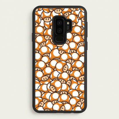 Mushroom Pattern - Orange  - The Super Mario Bros Phone Case for Galaxy S9 Plus