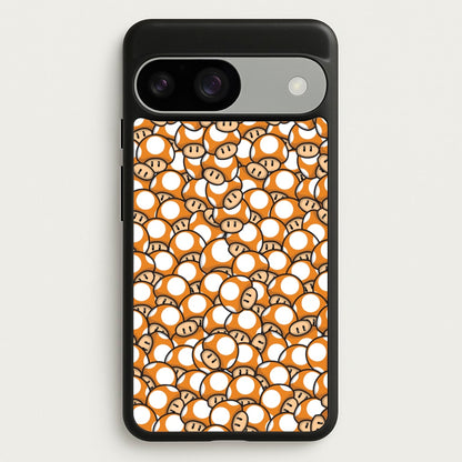 Mushroom Pattern - Orange  - The Super Mario Bros Phone Case for Google Pixel 9 / 9 Pro
