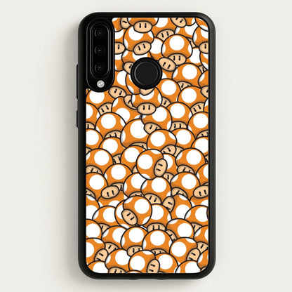 Mushroom Pattern - Orange  - The Super Mario Bros Phone Case for Huawei P30 Lite