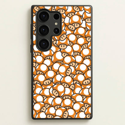 Mushroom Pattern - Orange  - The Super Mario Bros Phone Case for Galaxy S25 Ultra