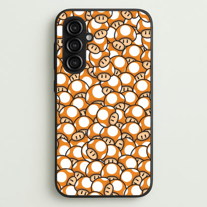 Mushroom Pattern - Orange  - The Super Mario Bros Phone Case for Galaxy S23FE