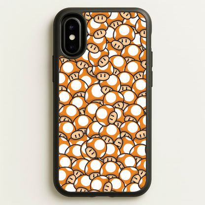 Mushroom Pattern - Orange  - The Super Mario Bros Phone Case for iPhone X / XS