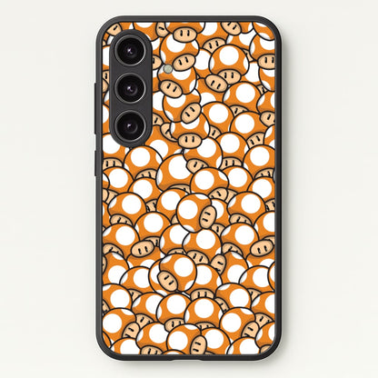 Mushroom Pattern - Orange  - The Super Mario Bros Phone Case for Galaxy S24 Plus