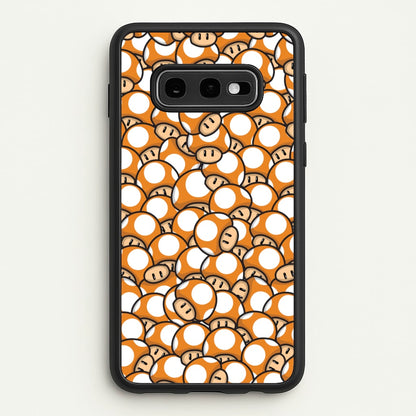 Mushroom Pattern - Orange  - The Super Mario Bros Phone Case for Galaxy S10e
