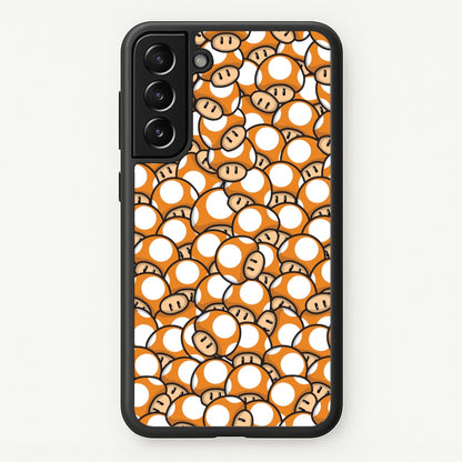 Mushroom Pattern - Orange  - The Super Mario Bros Phone Case for Galaxy S21