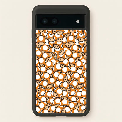 Mushroom Pattern - Orange  - The Super Mario Bros Phone Case for Google Pixel 6a