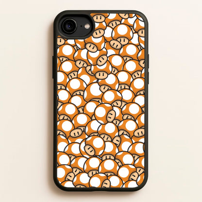 Mushroom Pattern - Orange  - The Super Mario Bros Phone Case for iPhone 6 / 7 / 8 / SE