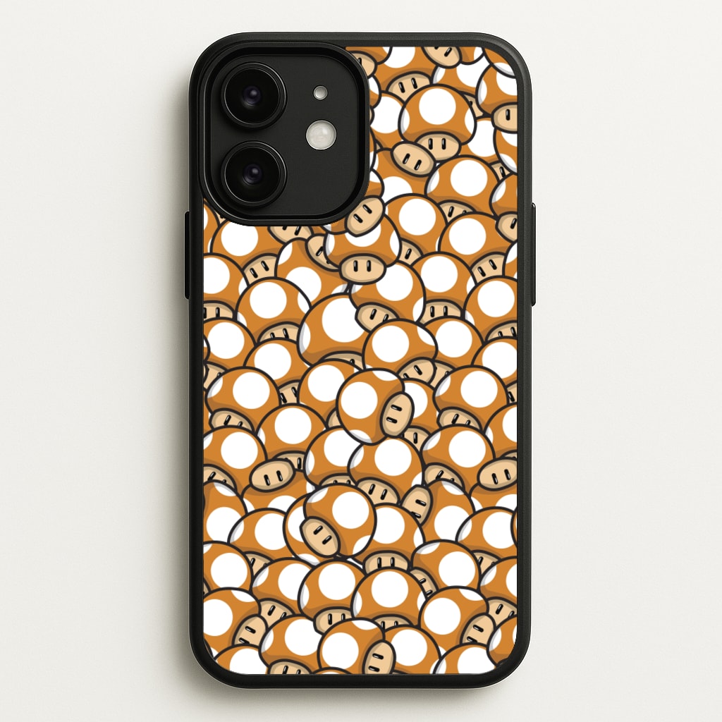 Mushroom Pattern - Orange  - The Super Mario Bros Phone Case for iPhone 11
