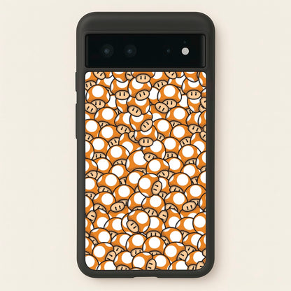 Mushroom Pattern - Orange  - The Super Mario Bros Phone Case for Google Pixel 6