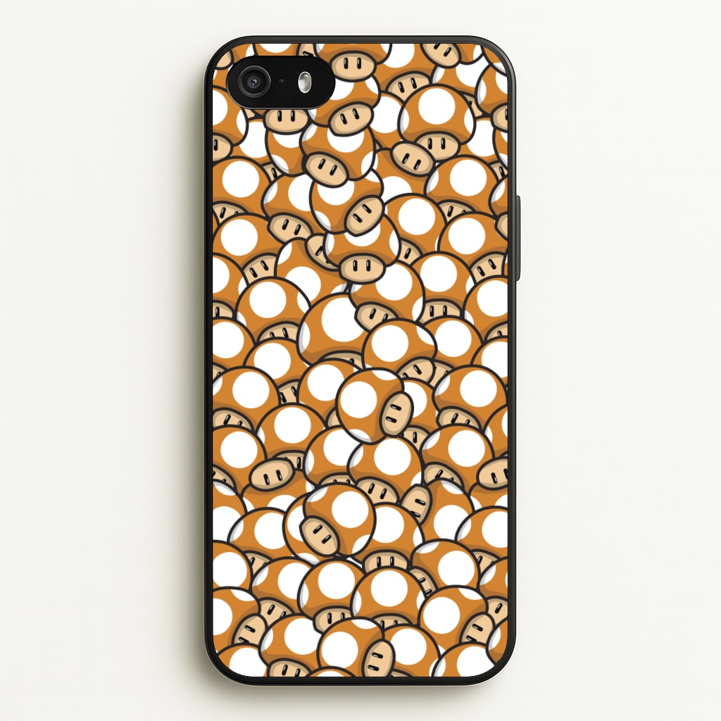 Mushroom Pattern - Orange  - The Super Mario Bros Phone Case for iPhone 5 / 5s / SE 2016