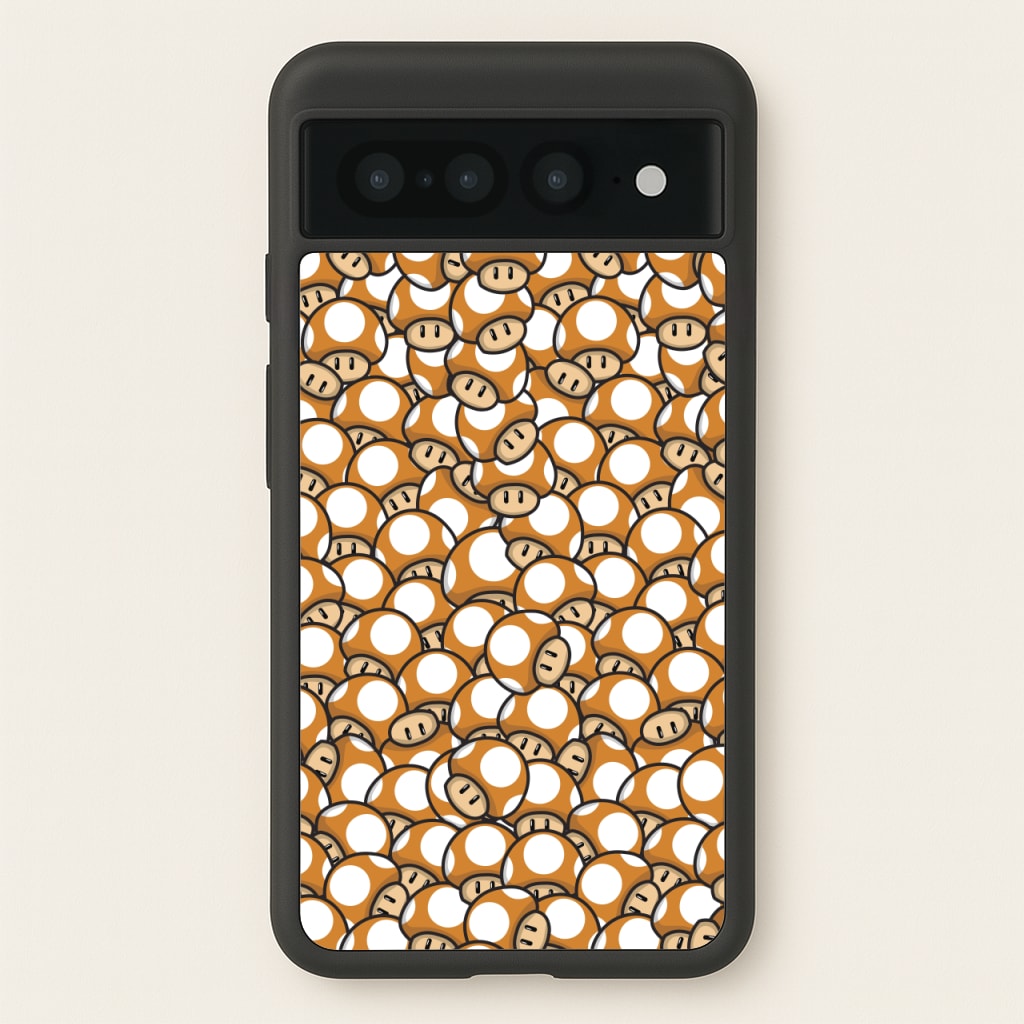 Mushroom Pattern - Orange  - The Super Mario Bros Phone Case for Google Pixel 7 Pro
