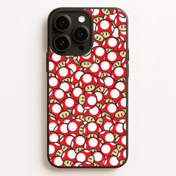 Mushroom Pattern - Red  - The Super Mario Bros Phone Case for iPhone 16 Pro Max