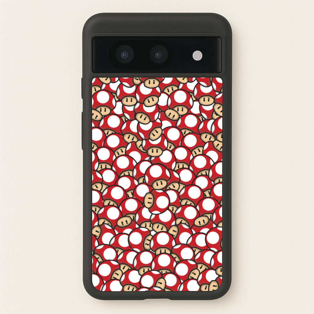 Mushroom Pattern - Red  - The Super Mario Bros Phone Case for Google Pixel 8a