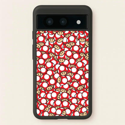 Mushroom Pattern - Red  - The Super Mario Bros Phone Case for Google Pixel 8a