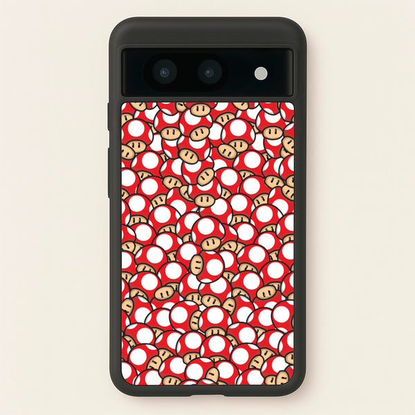 Mushroom Pattern - Red  - The Super Mario Bros Phone Case for Google Pixel 8a