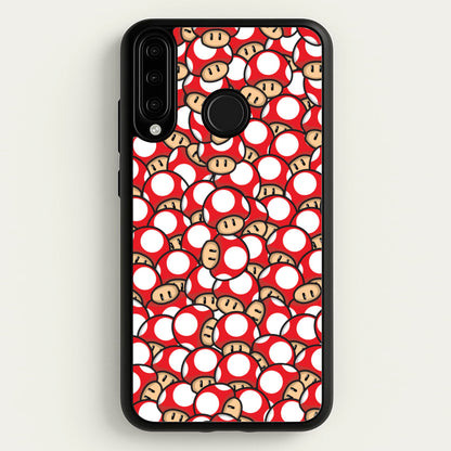 Mushroom Pattern - Red  - The Super Mario Bros Phone Case for Huawei P30 Lite