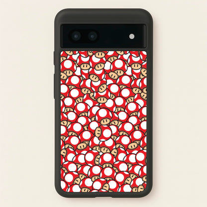Mushroom Pattern - Red  - The Super Mario Bros Phone Case for Google Pixel 6a