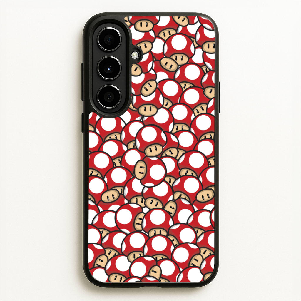Mushroom Pattern - Red  - The Super Mario Bros Phone Case for Galaxy A56
