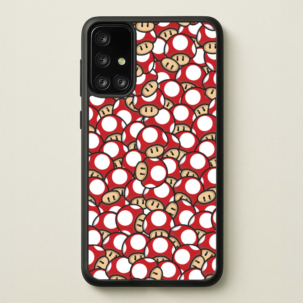 Mushroom Pattern - Red  - The Super Mario Bros Phone Case for Galaxy A71