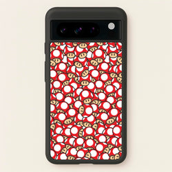 Mushroom Pattern - Red  - The Super Mario Bros Phone Case for Google Pixel 8 Pro
