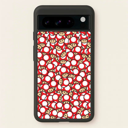 Mushroom Pattern - Red  - The Super Mario Bros Phone Case for Google Pixel 8 Pro