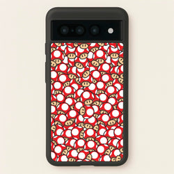 Mushroom Pattern - Red  - The Super Mario Bros Phone Case for Google Pixel 7 Pro