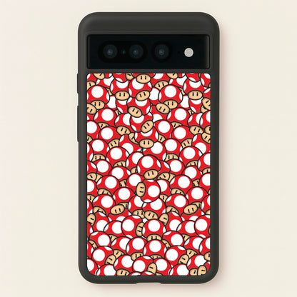 Mushroom Pattern - Red  - The Super Mario Bros Phone Case for Google Pixel 7 Pro